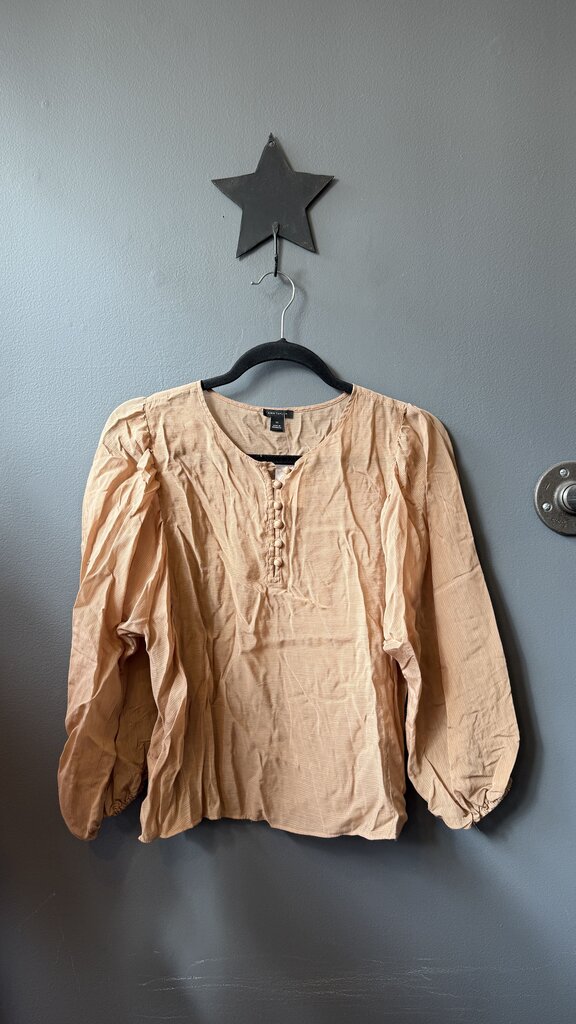 Covered Button Popover Blouse