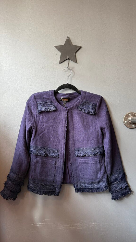 Tweed Fringe Trim Lady Jacket