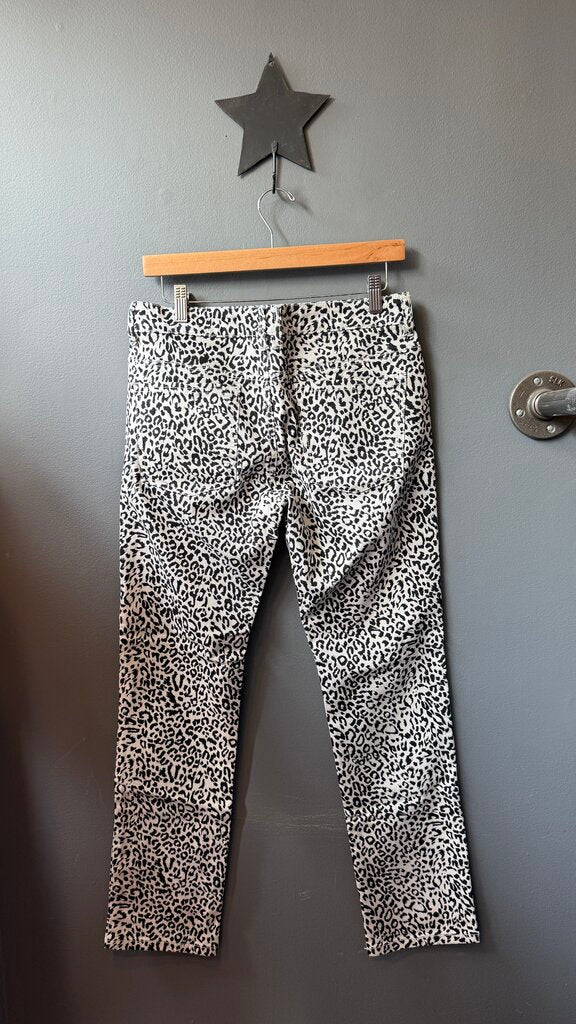 Leopard Slim Straight Jeans