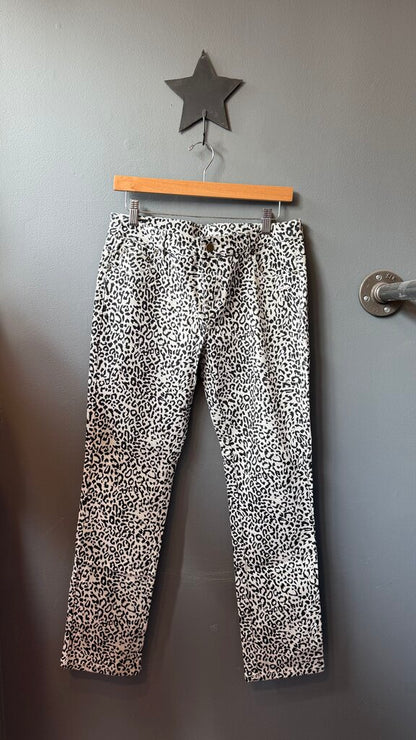 Leopard Slim Straight Jeans