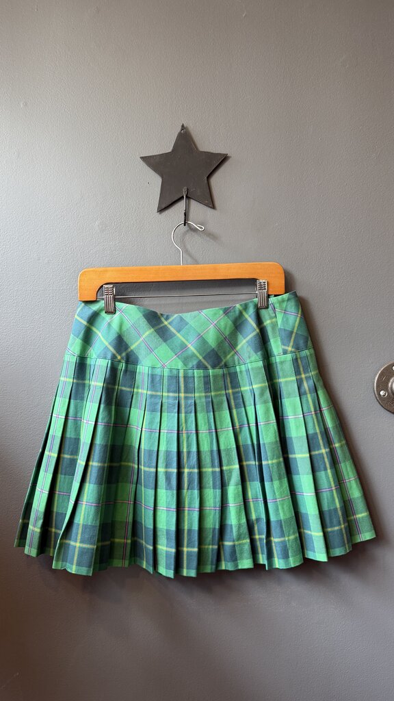 Plaid Pleated Mini Skirt