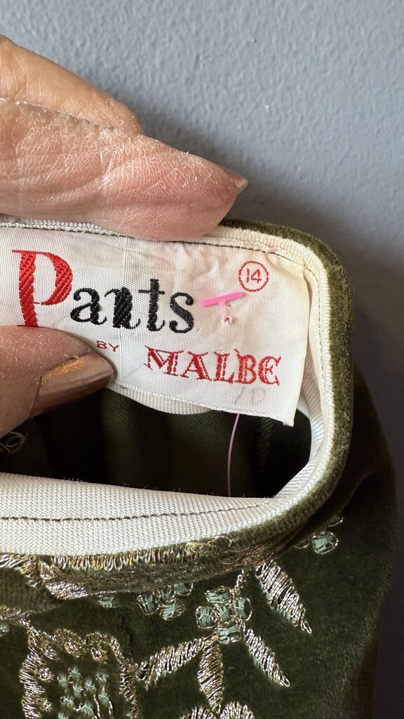 Embroidered Velvet Pants