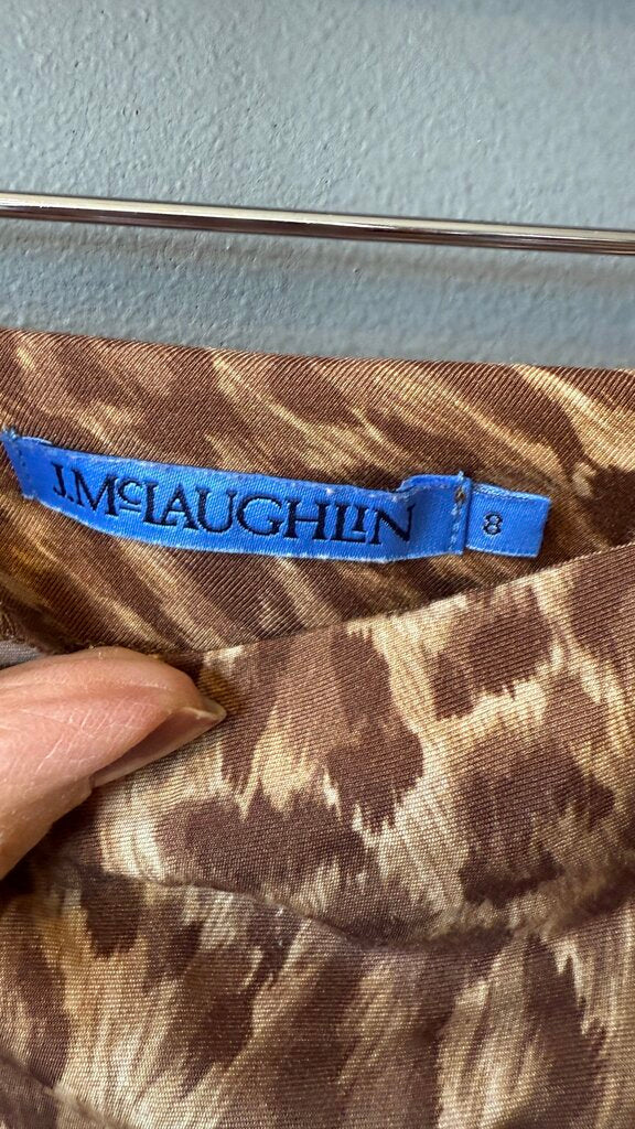 Leopard Viscose Silk Midi Skirt