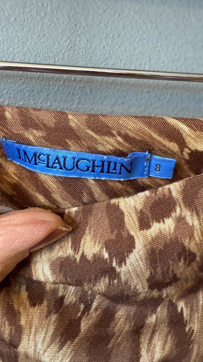 Leopard Viscose Silk Midi Skirt