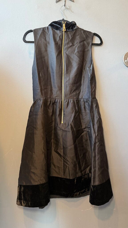 Velvet Trim Fit Flare Dress