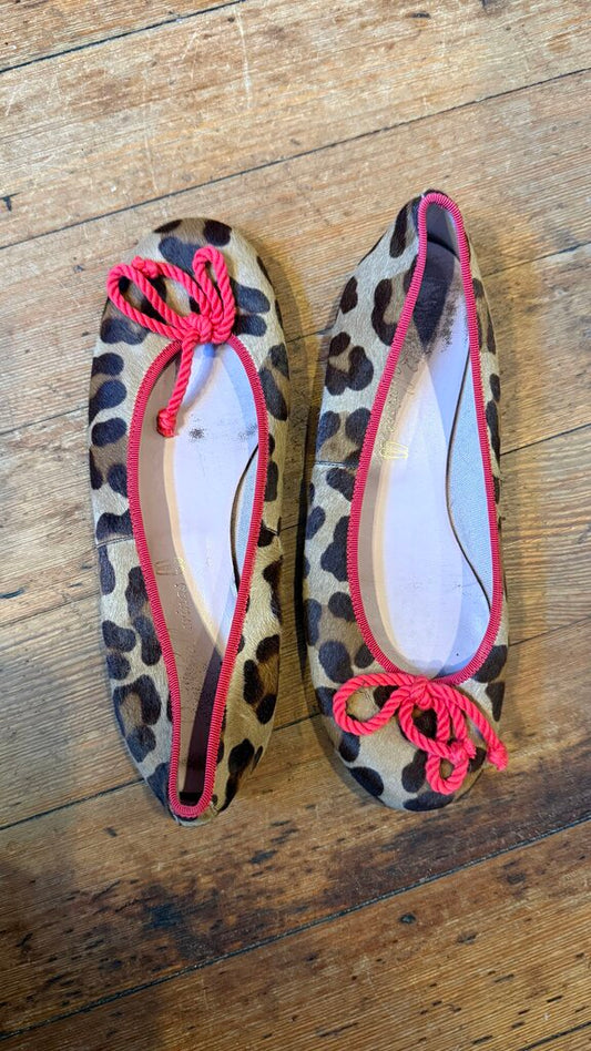Leopard Rope Bow Ballet Flats