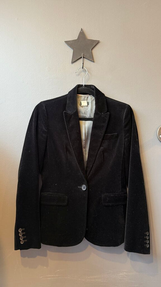 Velvet One Button Blazer
