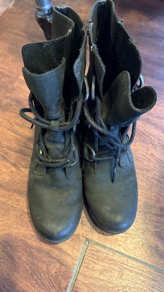 Leather Wedge Booties