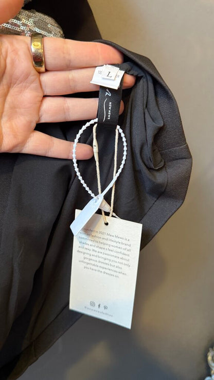 Sequin Flower Strapless Mini Dress