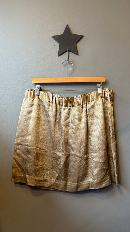 Satin Pull On Mini Skirt