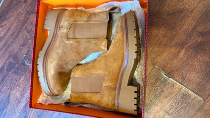 Lug Sole Suede Booties