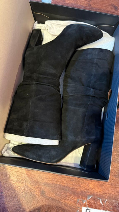 Suede Mid Block Heel Boots