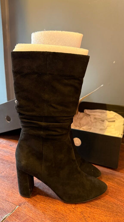 Suede Mid Block Heel Boots