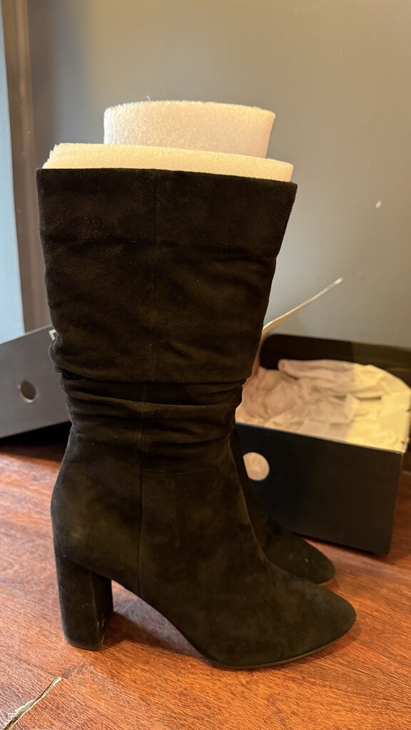 Suede Mid Block Heel Boots