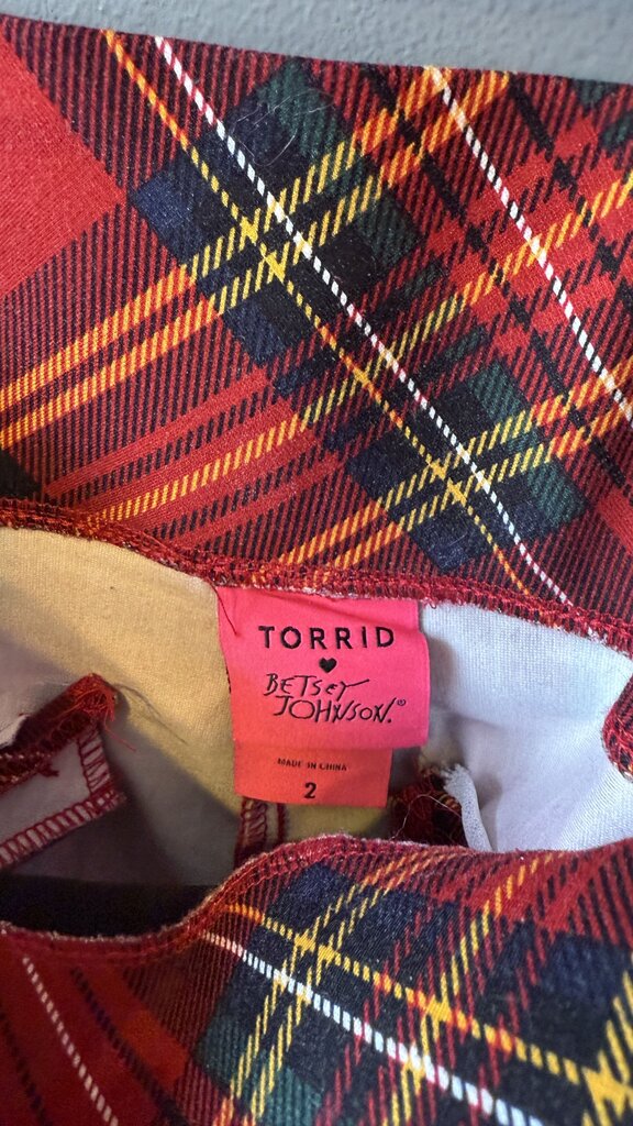 Betsy Johnson Tartan Pull On Pants