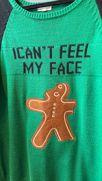 I Can't Feel My Face Gingerbread Sweater