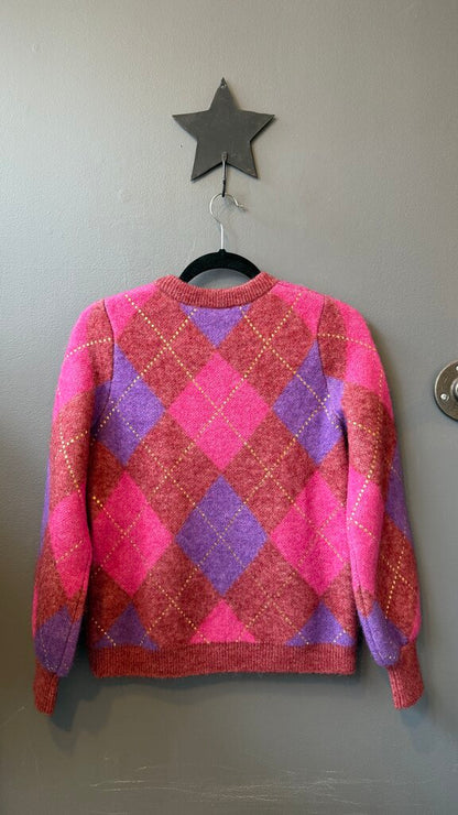 Gold Fleck Argyle Sweater