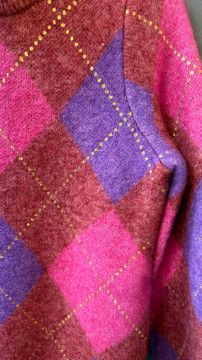 Gold Fleck Argyle Sweater