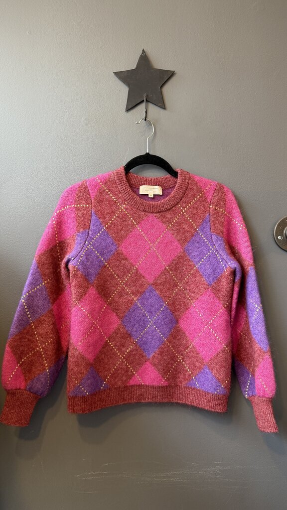 Gold Fleck Argyle Sweater