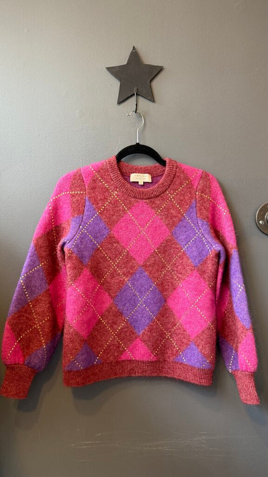 Gold Fleck Argyle Sweater