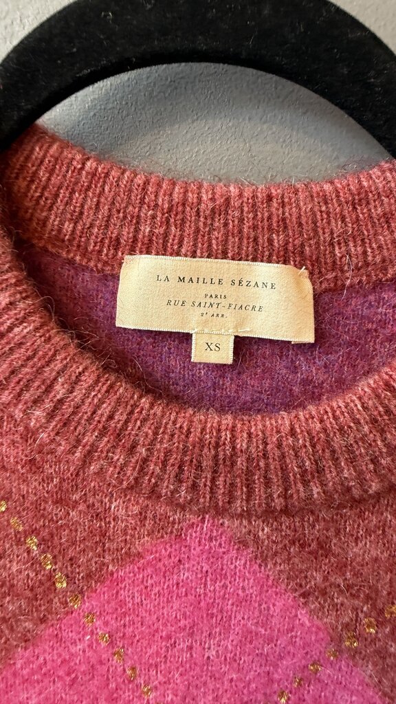 Gold Fleck Argyle Sweater