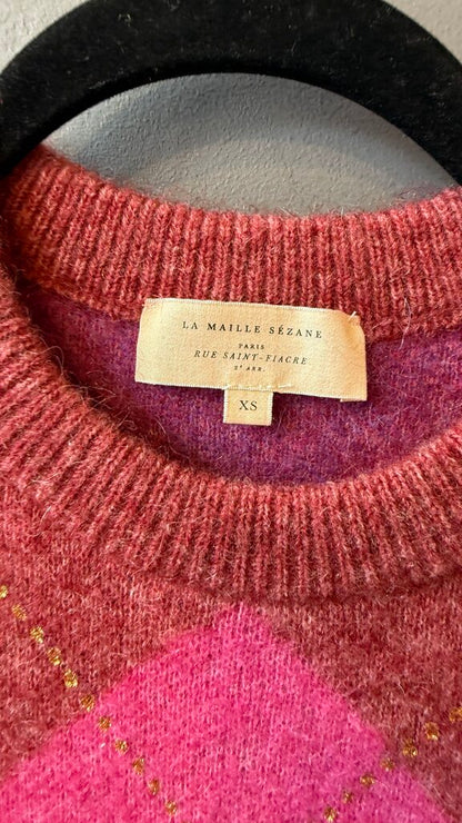 Gold Fleck Argyle Sweater