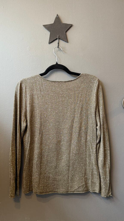 Metallic Long Sleeve Knit Top