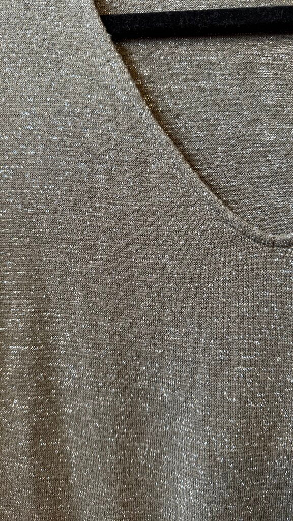 Metallic Long Sleeve Knit Top