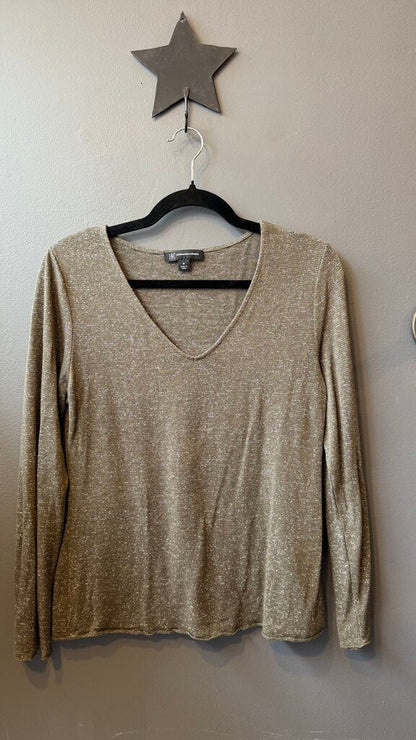 Metallic Long Sleeve Knit Top