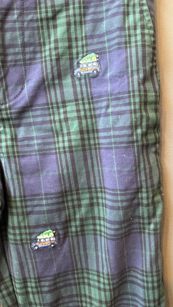 Embroidered Plaid Pants