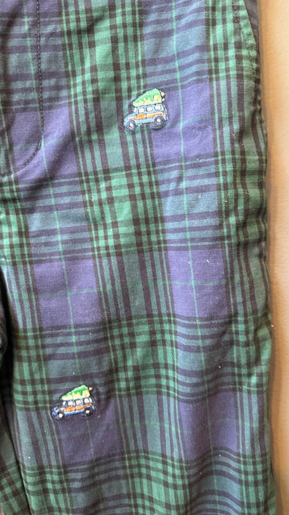 Embroidered Plaid Pants