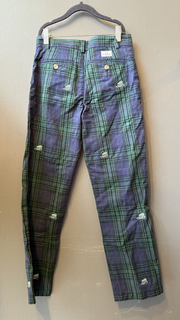 Embroidered Plaid Pants