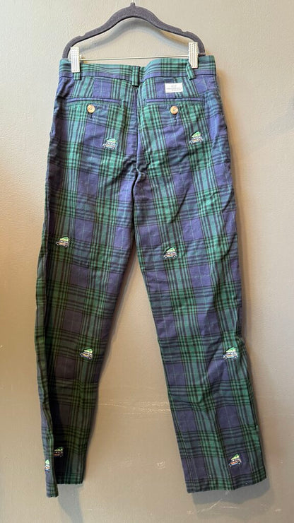 Embroidered Plaid Pants
