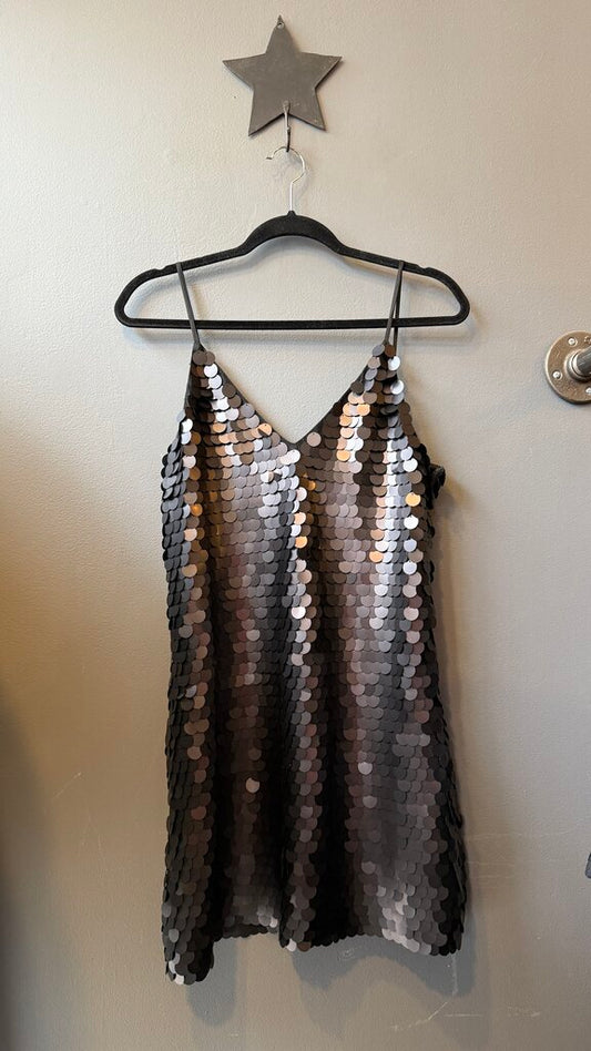 Matte Sequin Shift Dress