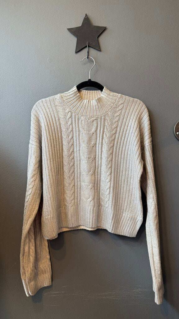 Painted Silver Mockneck Sweater