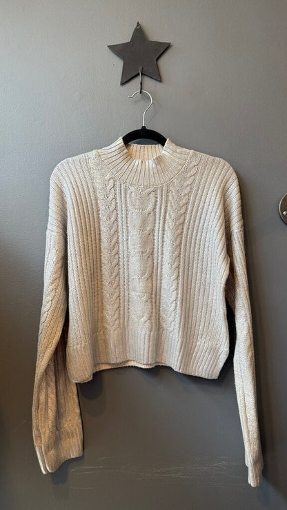 Painted Silver Mockneck Sweater