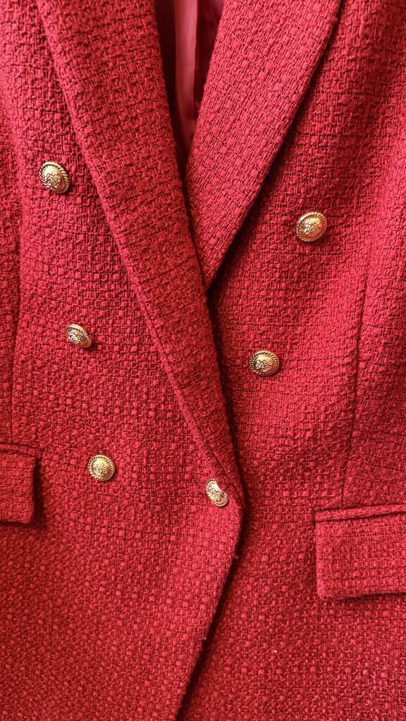 Double Breasted Tweed Blazer