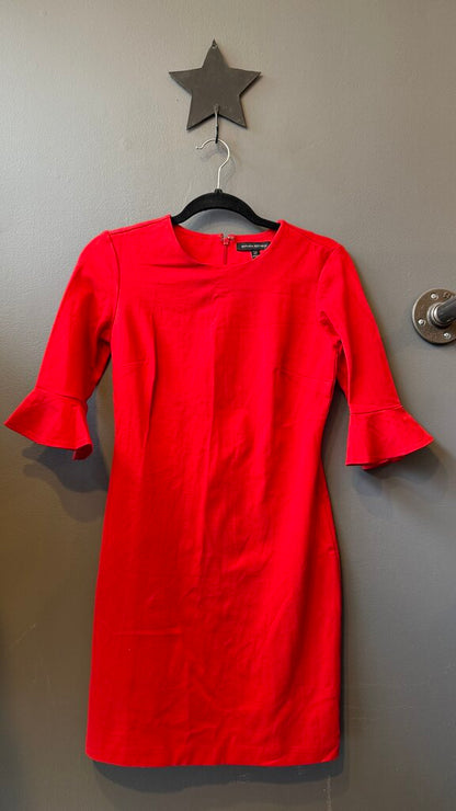 Petite Ruffle Cuff Ponte Sheath Dress