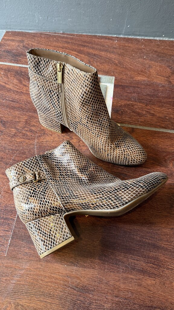 Embossed Block Heel Booties