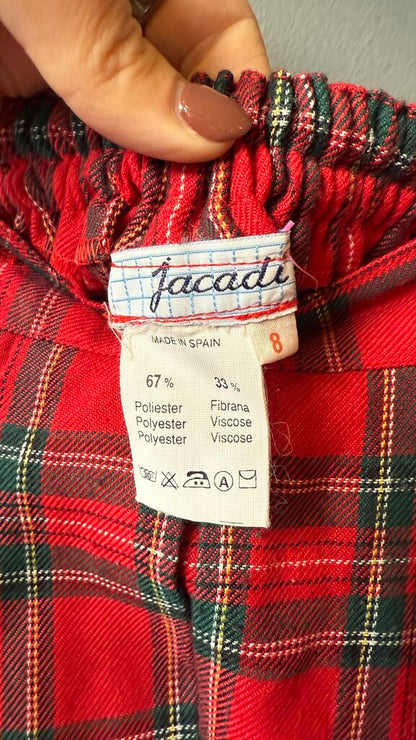 Long Wool Blend Tartan Skirt