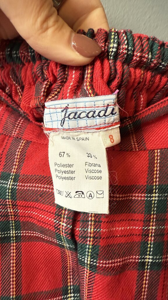 Long Wool Blend Tartan Skirt