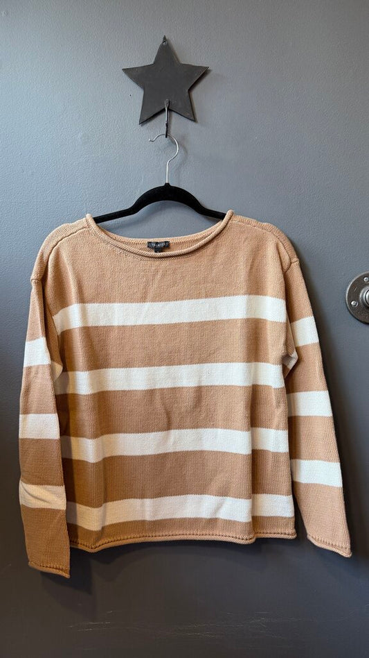 Cotton Stripe Rollneck Sweater