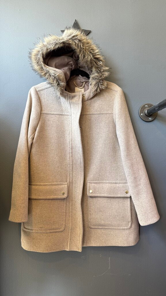 Faux Fur Trim Parka Coat