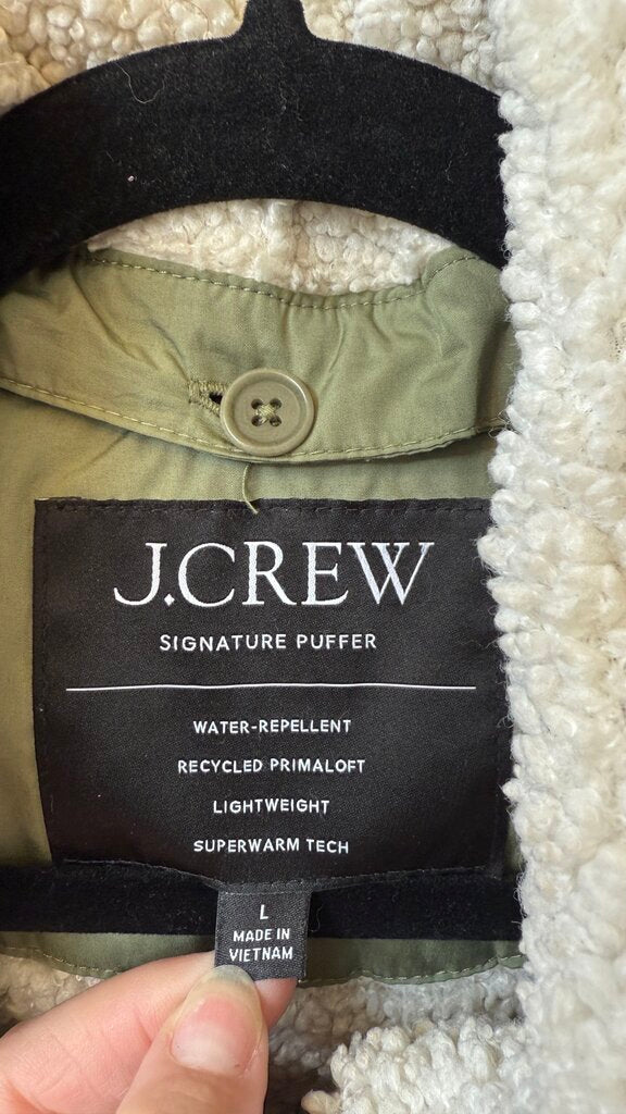 Signature Puffer Faux Sherpa Collar Coat