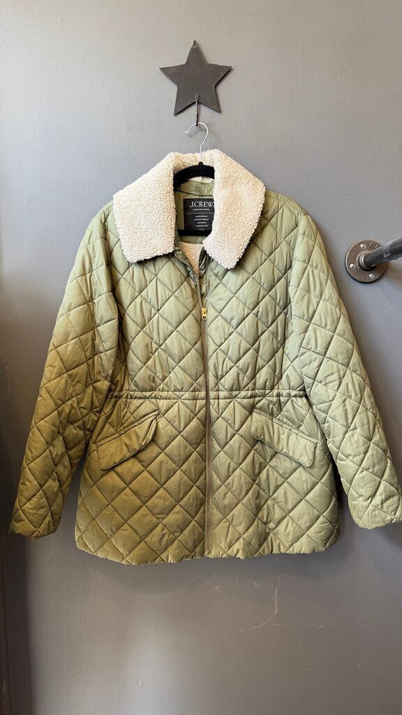 Signature Puffer Faux Sherpa Collar Coat