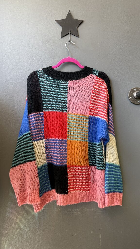 Mohair Blend Patch Work Sweater