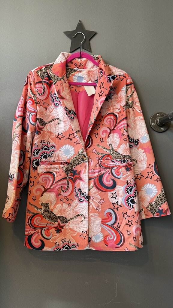 Star Floral Leopard Print Jacket