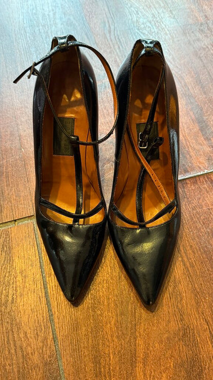 Gold Heel TStrap Heels