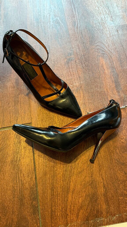 Gold Heel TStrap Heels