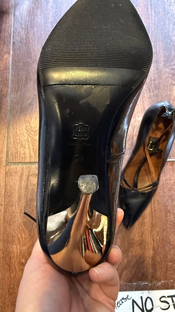 Gold Heel TStrap Heels